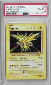 Zapdos Holo PSA 8 NM-MT 2016 Pokémon XY Evolutions #42 Legendary Bird - Bild 1 von 2