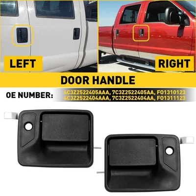 2X Manija de puerta para Ford F-250 Super Duty 1999-202016 delantera lisa negra EOA Foto 1 de 4