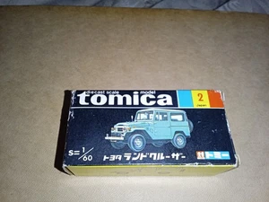 RARE Vintage Tomica Toyota Land Cruiser Teel/White HT #2 Made in Japan 1/60 - Picture 1 of 9