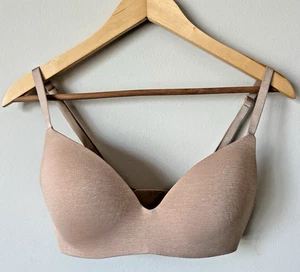 Victoria’s Secret Womens T-Shirt Lightly Lined Wireless Bra 34D Heather Nude Tan - Picture 1 of 11