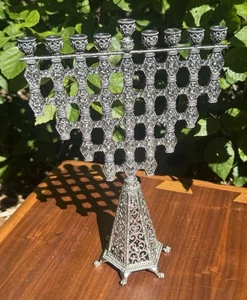 Cristalli Vintage Olivia Reigel Chanukah Hanukkah Menorah Judaica - Foto 1 di 16