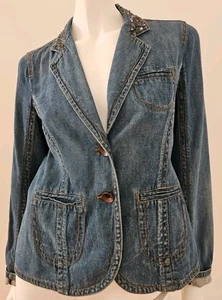 Vintage TABLE EIGHT - Light Weight DENIM BLAZER / JACKET - SIZE: 10 - Picture 1 of 9