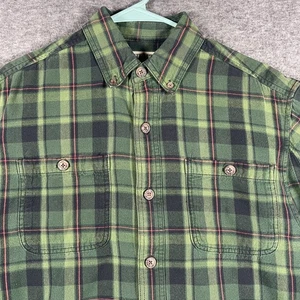 Duluth Trading Co Shirt Mens Small Green Plaid Flannel Button Down Long Sleeve - Picture 1 of 7