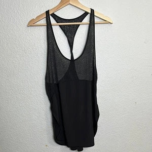 Lululemon Twist and Train schwarzes leichtes Mesh-Tanktop mit Seitenschlitz Damen Fitnessstudio - Bild 1 von 9