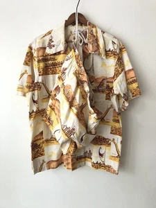 VTG 50s Duke Kahanamoku Catalina Linen Islander Rowing Hawaiian Beach Set Med - Picture 1 of 17