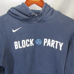 Nike Block Party Hoodie Pullover Sweatshirt Volleyball Graphic Mens Size M Navy - Picture 1 of 9