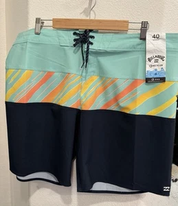 Billabong Recycler 40 Mid Length Performance Boardshorts NWT Pockets Tri Color - Picture 1 of 13