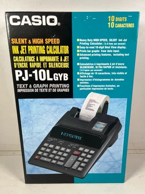 Casio Ink Jet Printing Calculator - PJ-10L GYB - 10 Digits Business - Image 1 of 4