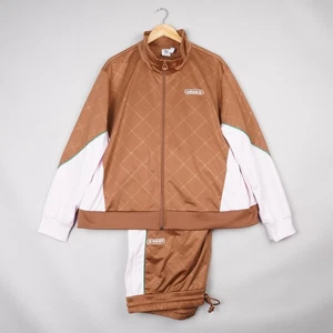 Adidas Originals Tracksuit Womens 4X Brown Pink Plus Size Jacket & Jogger Set - Picture 1 of 20