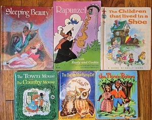 50s 60s Mcm Children's Fairy Tale & Classics Book Lot 3 Bears, Owl & Pussycat, - Foto 1 di 24