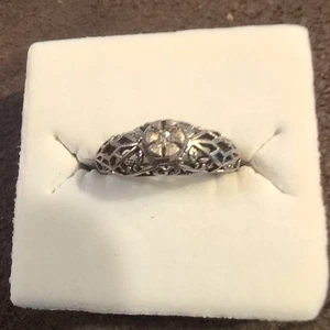 Anello in argento sterling filigrana anni '30 - Foto 1 di 4