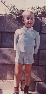 STAINED 1960s Boy Childhood Portrait Outdoor Suit - Picture 1 of 3