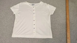 Evelyne de Clercq Shirt Damen klein weiß Baumwolle Knopfleiste Made in Italy - Bild 1 von 19
