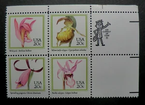 2076 - 79 MNH 1984 20c Orchids ZB Flowers Wild Spreading Pogonia Pacific Calypso - Picture 1 of 1