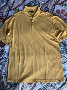 Saltaire Gold Silk Cotton Short Sleeve Preppy Casual Polo Golf Shirt Mens Sz XL - Picture 1 of 22