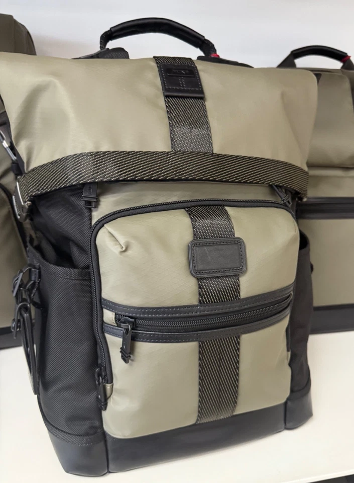 NEW Tumi MARSHAL 17.0” Roll Top Military Laptop Backpack - SAGE GREEN & BLACK - Image 1 of 1