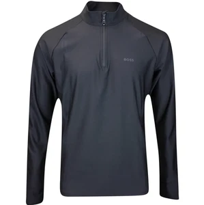 BOSS Sweatshirt Mens Black Quarter Zip Pullover With Logo - Sweat Active Size XL - Picture 1 of 8