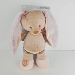 Nattou Loves Your Baby Plüschhase Kaninchen Stofftier beige lange Ohren Schleife 11 Zoll - Bild 1 von 9