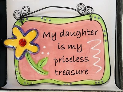 Tumbleweed Pottery “My daughter is my priceless treasure”Plaque NIB MR40D Foto 1 de 2