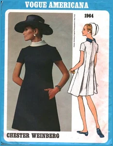 Vestido Americana 1964 Vintage Vogue Costura Patrón Misses Años 60 Línea A 12 Fuera de Uso Coser - Imagen 1 de 2
