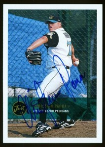 2000 Myrtle Beach Pelicans CHRISTIAN PARRA Signed Card autograph AUTO BRAVES