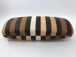 Purchase this Brown Striped Hard Clamshell Eyeglasses Case - tactile texture ! - Picture 1 of 8