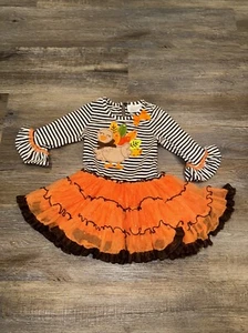 Rare Editions Thanksgiving Dress Turkey Girls Sz 18M But Stretchy - Picture 1 of 11