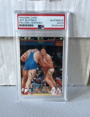 Jeff Blatnick USA "Wrestling" Autographed Signed 1996 UD Olympic Moments PSA - Image 1 of 4