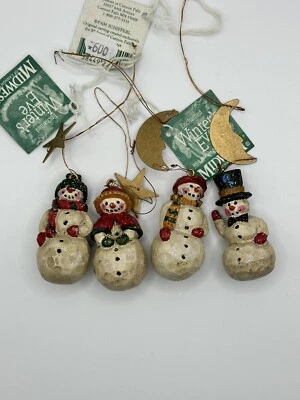 Lote de adornos navideños arte popular Pam Schifferl Midwest of Cannon Falls muñeco de nieve Foto 1 de 4