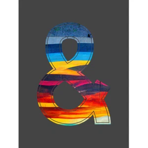 Symbol & And Ampersand Sign Abstract Landscape Bright Graffiti Canvas Art Poster - Picture 1 of 6