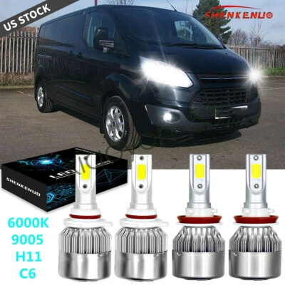 For Ford Transit-150 250 350 2015-2019 4PC LED Headlight Hi/Low Bulbs Combo Kit - Image 1 of 4