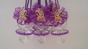 Minnie Mouse | Baby Shower Decoration | 12 Purple Pacifier Necklaces Favors