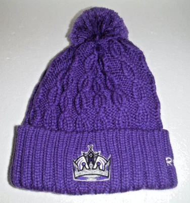 NHL LOS ANGELES Kings DE COLECCIÓN Reebok Gorro Tejido Invierno Pom Sombrero Púrpura OSFM Nuevo Foto 1 de 2