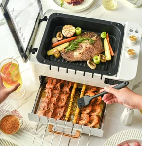 Indoor BBQ Kabob Skewers Grill Stove Smokeless 360° Rotating Electric Barbecue - Picture 1 of 14