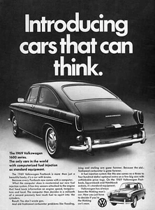 1969 Volkswagen 1600 Squareback "Cars That Can Think" Original Ad - Picture 1 of 1
