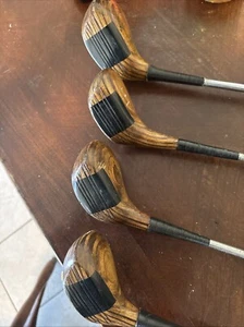 Vintage Lynx Tigress 1, 3,4,5  Oil Hardened Wood Driver Golf Club Lot Of 4 - Picture 1 of 4
