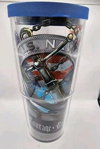 US Navy Tervis Tumbler Cup with Lid 24oz United States Navy Military GREAT SHAPE - Picture 1 of 6