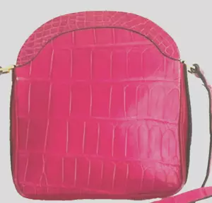 Vintage French Menes Friers Crocodile Crossbody bag Pink - Picture 1 of 3