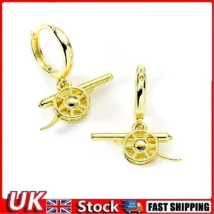 Arsenal FC Gold Finish Cannon Hoop Earrings Official Licensed Product Birthday X - Picture 1 of 3
