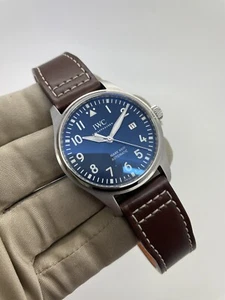 2017 IWC Pilot Blue Dial Petite Price Steel Auto Mark XVIII Leather IW327004 B+P - Picture 1 of 12
