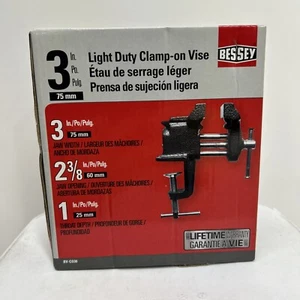BESSEY BV-C030 Clamp-On Bench Vise, Light-Duty, 3” Wide Jaws - Picture 1 of 5