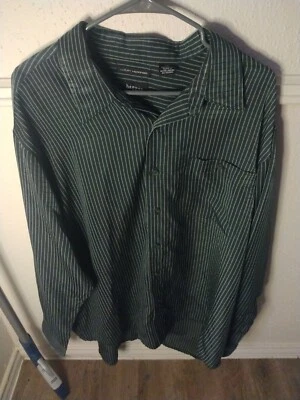 Camisa Haggar Para Hombre Manga Larga Abotonada XXL Lujo Microfibra Rayas Negras Foto 1 de 4