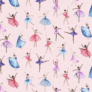 BTHY Henry Glass Pink Ballerina Tiny Dancer Cotton Fabric By The Half Yard 2746 - Picture 1 of 1