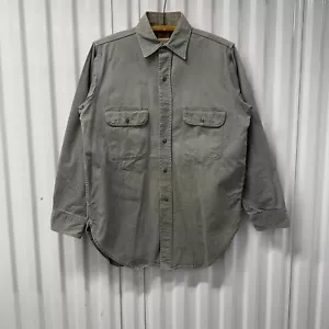 Vintage 50s Dan Dee Sanforized Work Shirt Army Twill Gray Gusseted RARE USA - Picture 1 of 17
