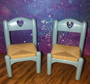 2 x Vintage Fisher-Price Loving Family "Blue Chair" Herzausschnitt Ersatz - Bild 1 von 2