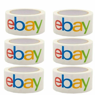 Six (6) Rolls eBay Branded Logo BOPP Shipping Tape 75 yards x 2 " New Sealed. - Image 1 of 3