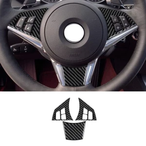 3Pcs Carbon Fiber Steering Wheel Set Cover Trim For BMW 6 Series E63 E64 2004-10 - Picture 1 of 8