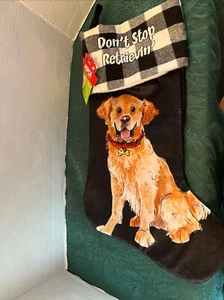 NEW DONT STOP RETRIEVIN ASPCA GOLDEN RETRIEVER CHRISTMAS STOCKING PET NOVELTY - Picture 1 of 6