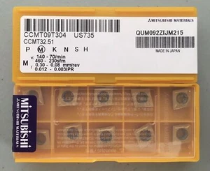 CCMT09T304 US735 Mitsubishi CCMT32.51 Carbide Inserts 10PCS - Picture 1 of 1