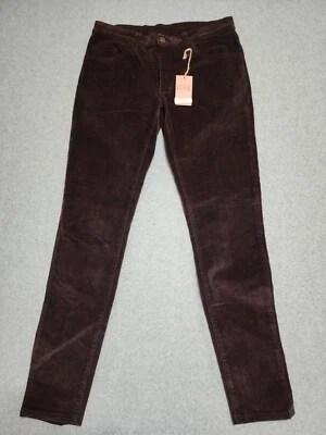 Solo Semore Jeans Womens 32 Brown Corduro Skinny Leg Deadstock 90s Y2K Vintage - Image 1 of 4